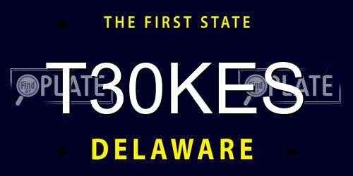 T30KES Delaware License Plate