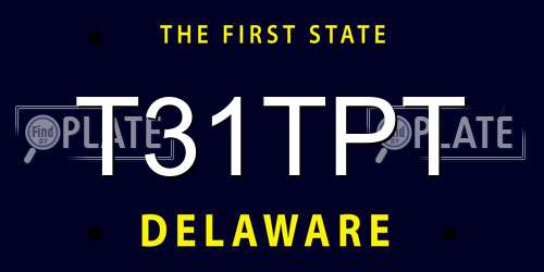 T31TPT Delaware License Plate