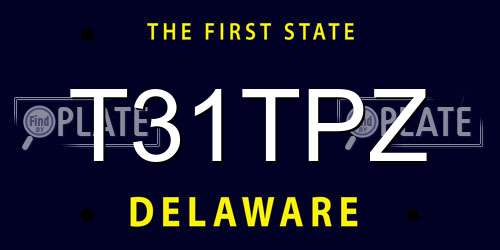 T31TPZ Delaware License Plate