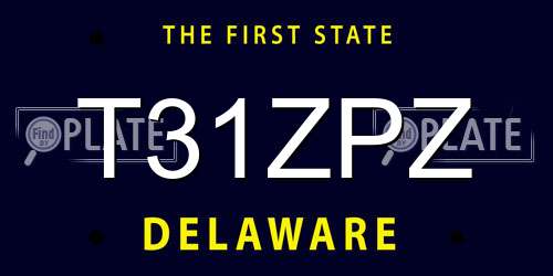 T31ZPZ Delaware License Plate