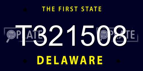 T321508 Delaware License Plate