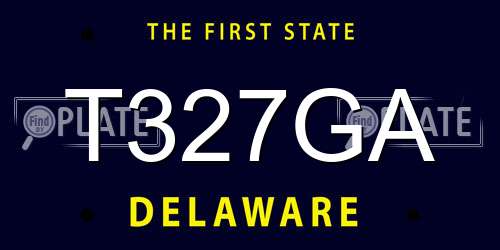 T327GA Delaware License Plate