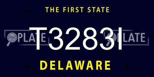 T3283I Delaware License Plate