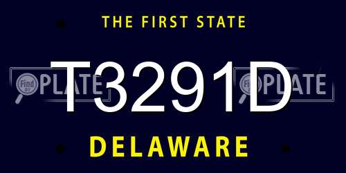 T3291D Delaware License Plate
