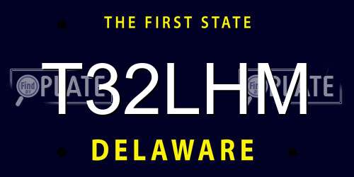 T32LHM Delaware License Plate