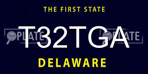 T32TGA Delaware License Plate