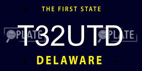 T32UTD Delaware License Plate