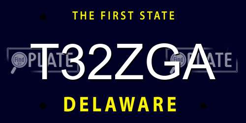 T32ZGA Delaware License Plate