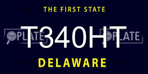 T340HT Delaware License Plate