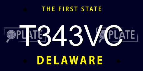 T343VC Delaware License Plate