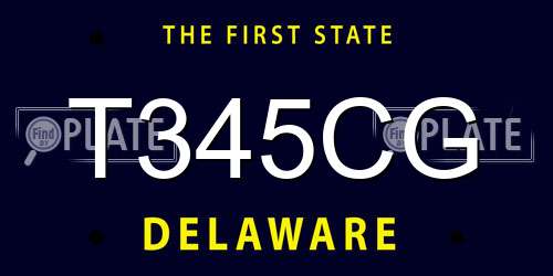T345CG Delaware License Plate