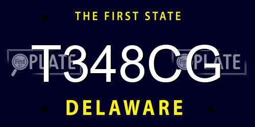 T348CG Delaware License Plate