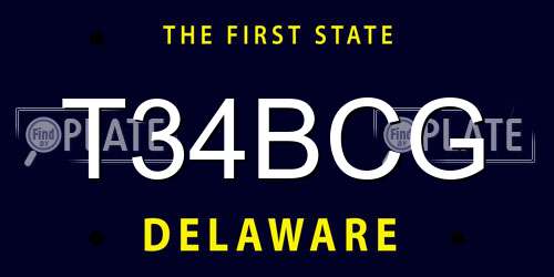 T34BCG Delaware License Plate