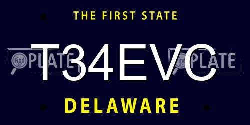 T34EVC Delaware License Plate
