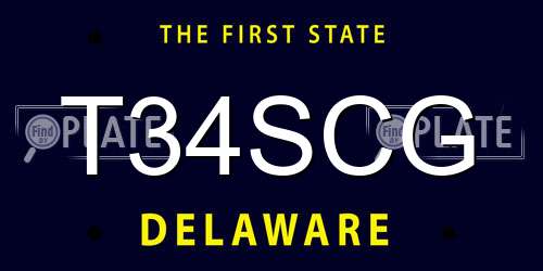 T34SCG Delaware License Plate