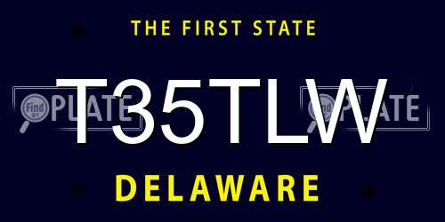 T35TLW Delaware License Plate