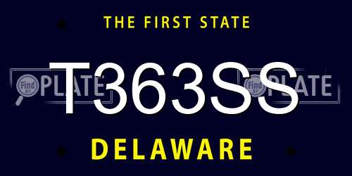 T363SS Delaware License Plate