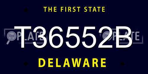 T36552B Delaware License Plate