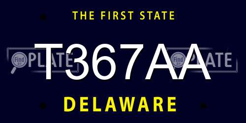 T367AA Delaware License Plate