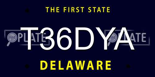 T36DYA Delaware License Plate