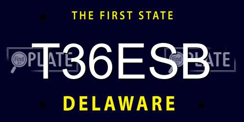T36ESB Delaware License Plate