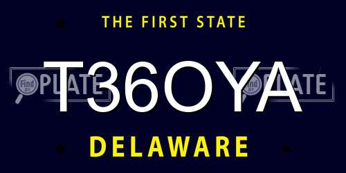 T36OYA Delaware License Plate