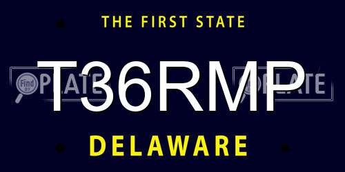T36RMP Delaware License Plate