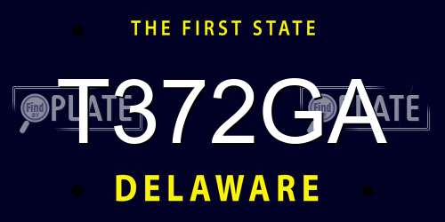 T372GA Delaware License Plate