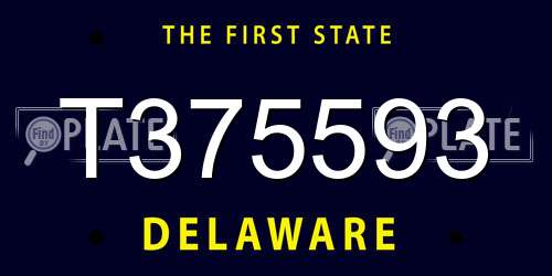 T375593 Delaware License Plate