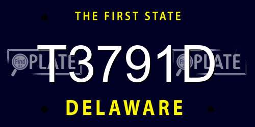 T3791D Delaware License Plate
