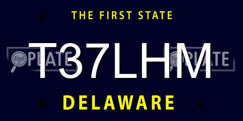 T37LHM Delaware License Plate