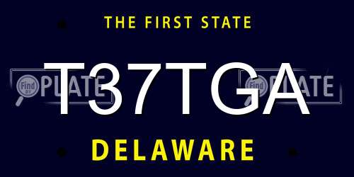 T37TGA Delaware License Plate