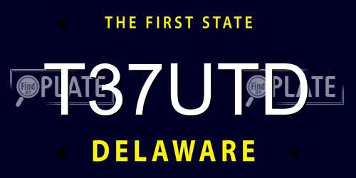 T37UTD Delaware License Plate