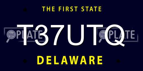 T37UTQ Delaware License Plate