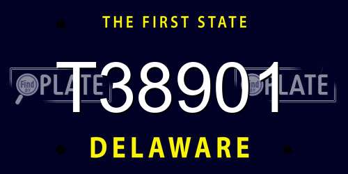 T38901 Delaware License Plate