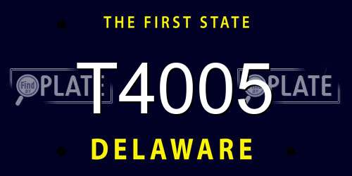 T4005 Delaware License Plate
