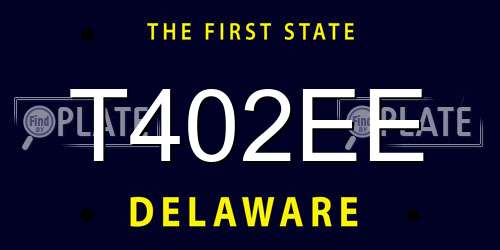 T402EE Delaware License Plate