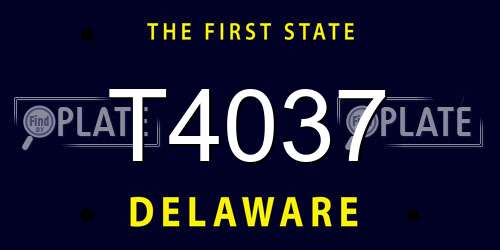 T4037 Delaware License Plate