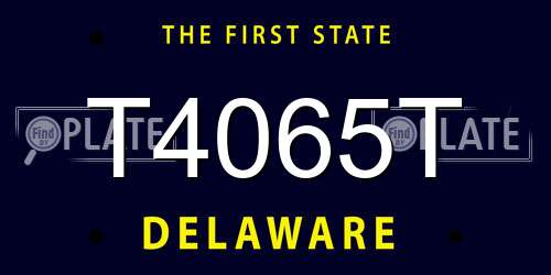 T4065T Delaware License Plate