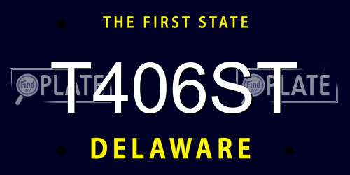 T406ST Delaware License Plate
