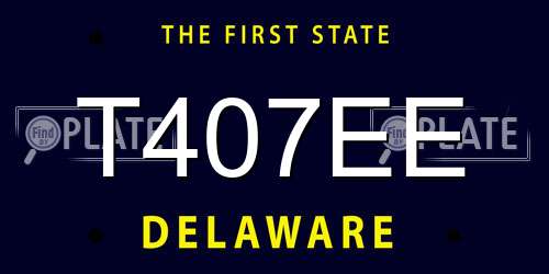 T407EE Delaware License Plate