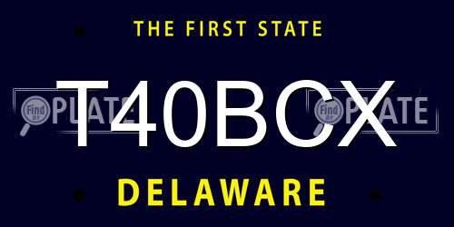 T40BCX Delaware License Plate
