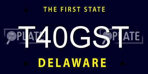 T40GST Delaware License Plate