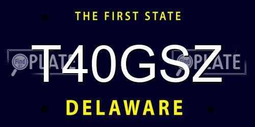 T40GSZ Delaware License Plate