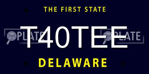 T40TEE Delaware License Plate