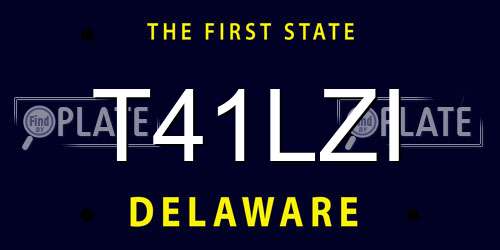 T41LZI Delaware License Plate