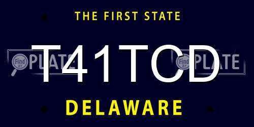 T41TCD Delaware License Plate