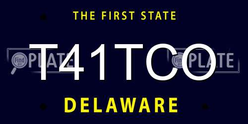 T41TCO Delaware License Plate
