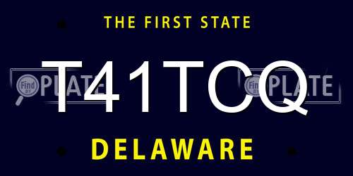 T41TCQ Delaware License Plate