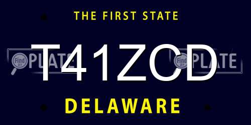 T41ZCD Delaware License Plate